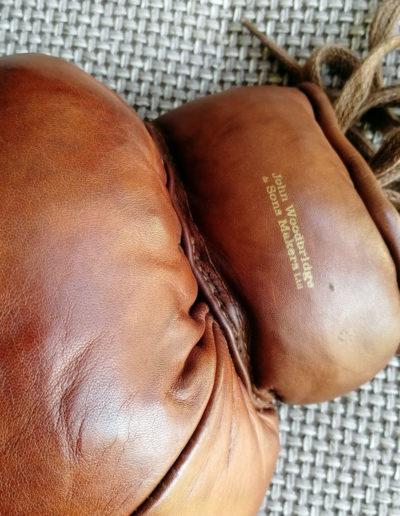 John Woodbridge logo on vintage boxing gloves