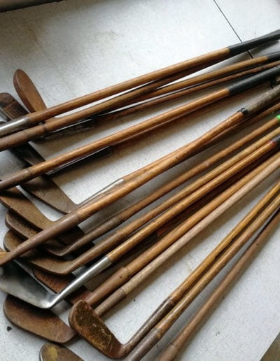 Lot of old iron golf clubs