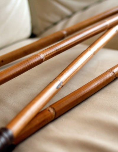 view on the bamboo of the antique polo mallet