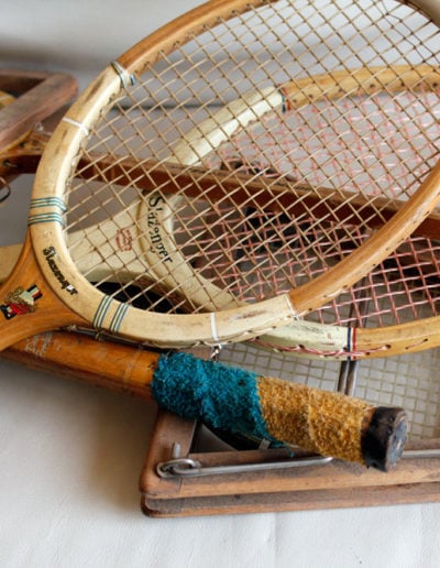 Old racket with wood