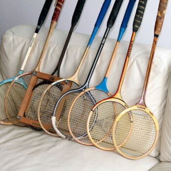 Set of old badminton rackets (vintage)