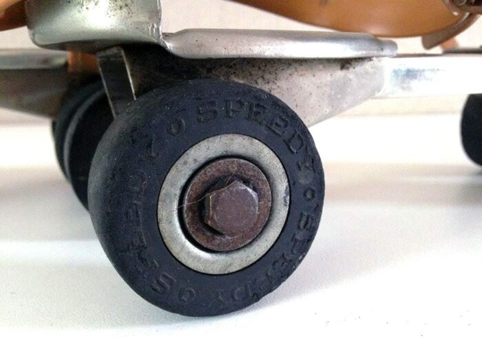 view on a roller skate wheel