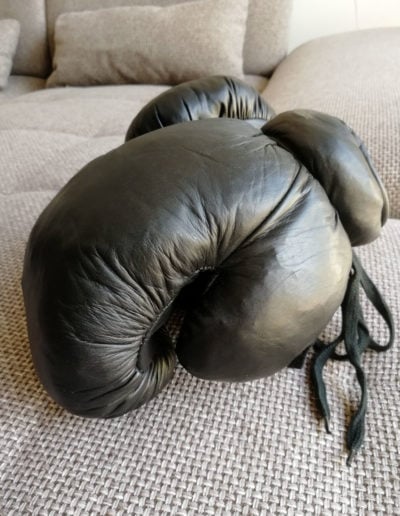 Vintage boxing gloves black color