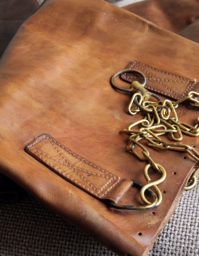 Brass chain from a leather punching bag