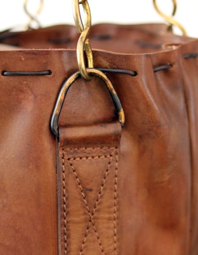 Sewing and attaching the leather punching bag to hang