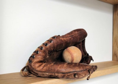 antique baseball glove in old leather