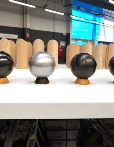 Exhibition of petanque balls