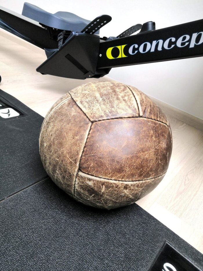 Old medicine ball rare 12 leather panels