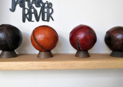 4 colours of vintage baseballs