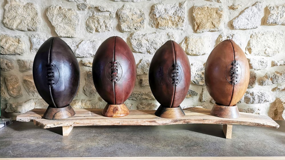 4 ballons de rugby Ben et Flo