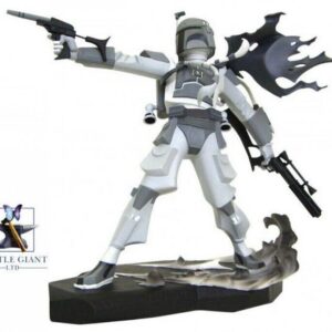 BOBA FETT ANIMATED Statue Black And White Version - STAR WARS - GENTLE GIANT